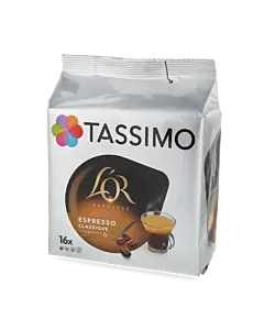 L'OR Espresso Classique package and capsule for Tassimo