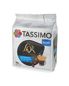 L'OR Decaffeinato package and capsule for Tassimo