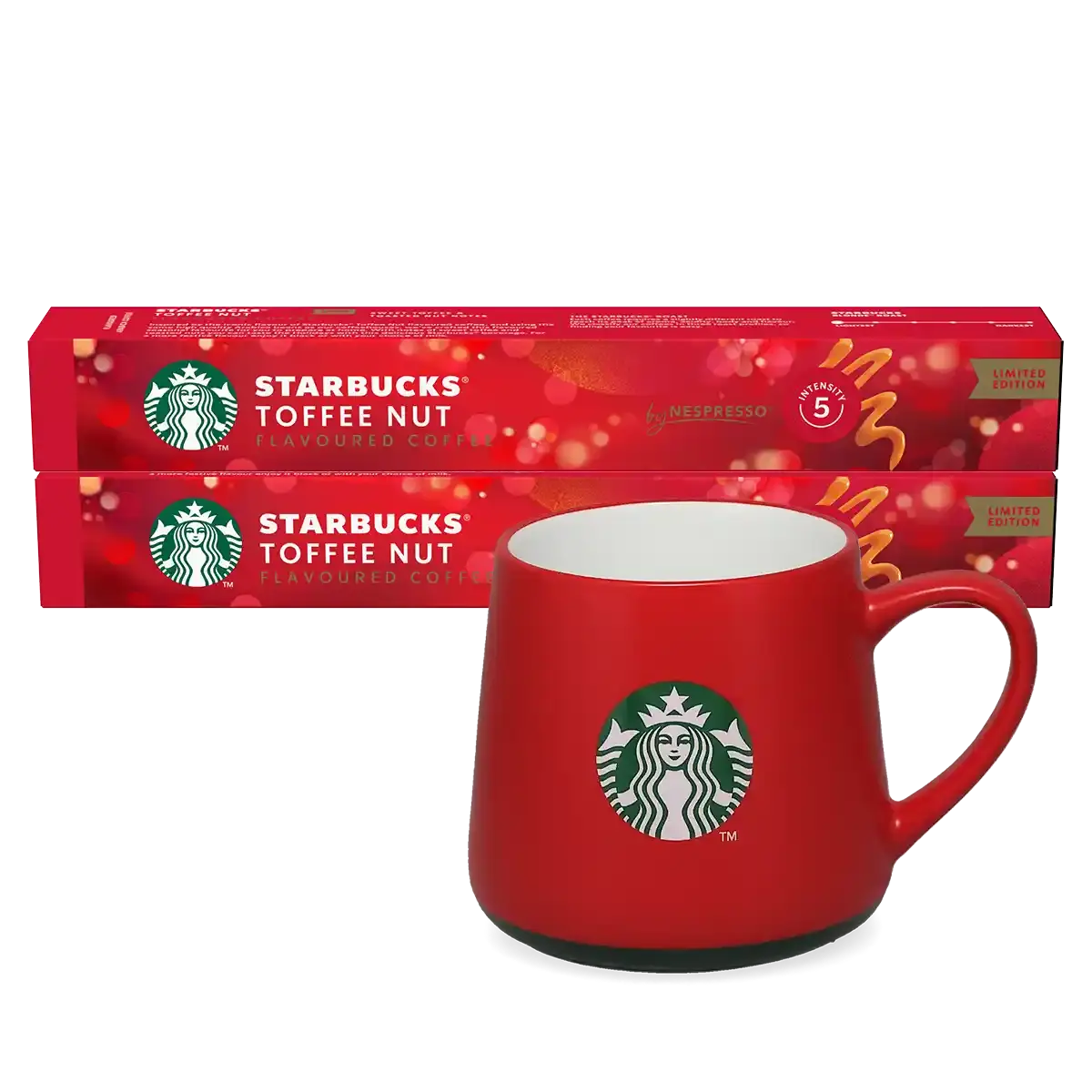 Toffee Nut + piros bögre csomag