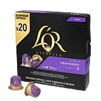 L'OR Lungo Profondo XL package and capsule for Nespresso
